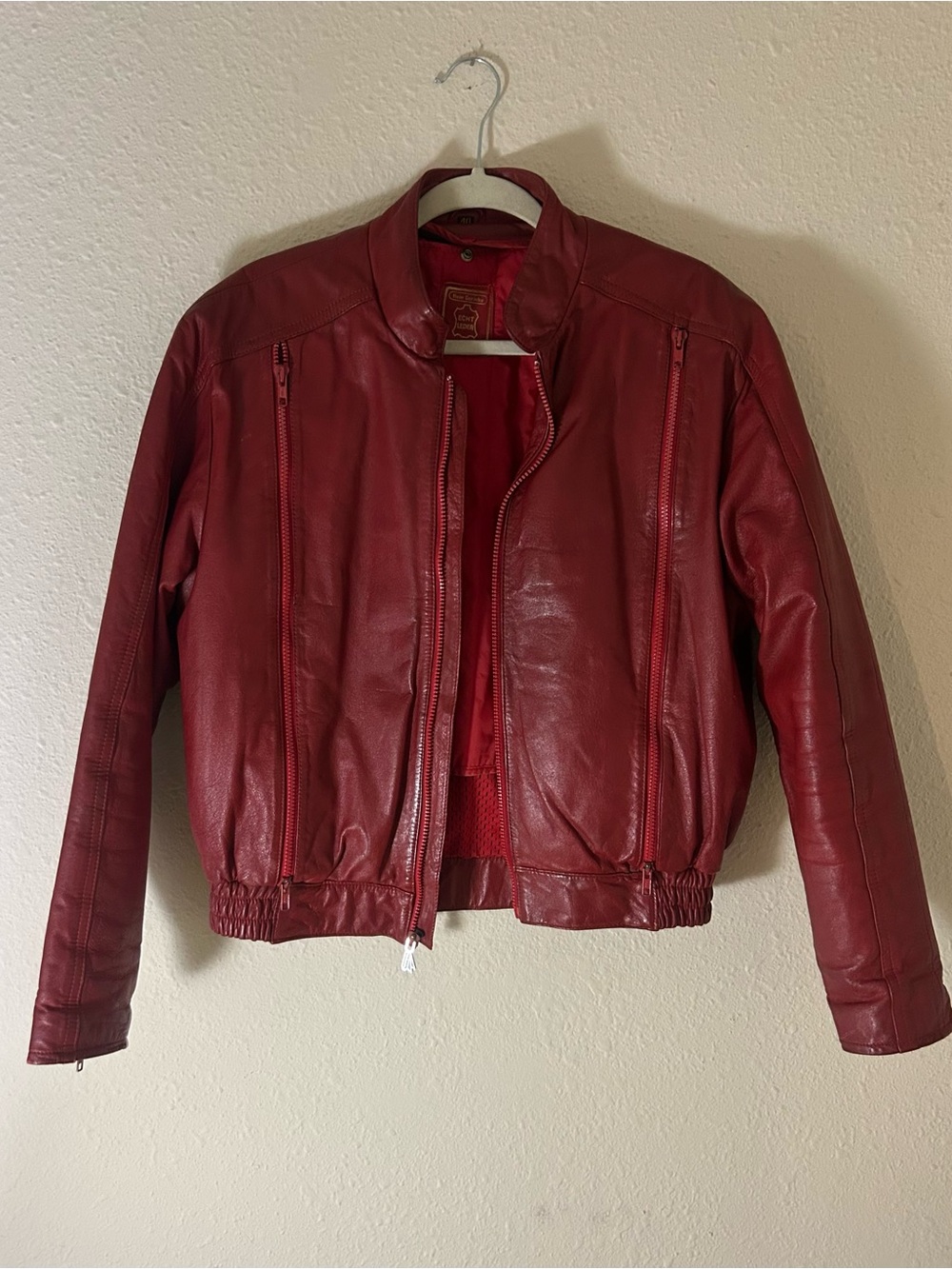 Vintage 80s/90s Hein Gericke Echt Leder Red Leather Motorcycle Jacket